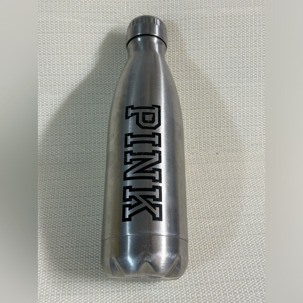 PINK Victoria's Secret Silver Metal Water Bottle